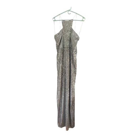 Nwt Adrianna Papell Sequin Cutaway Gown Silver women’s Size 8  US  $ 219 - Picture 5 of 16
